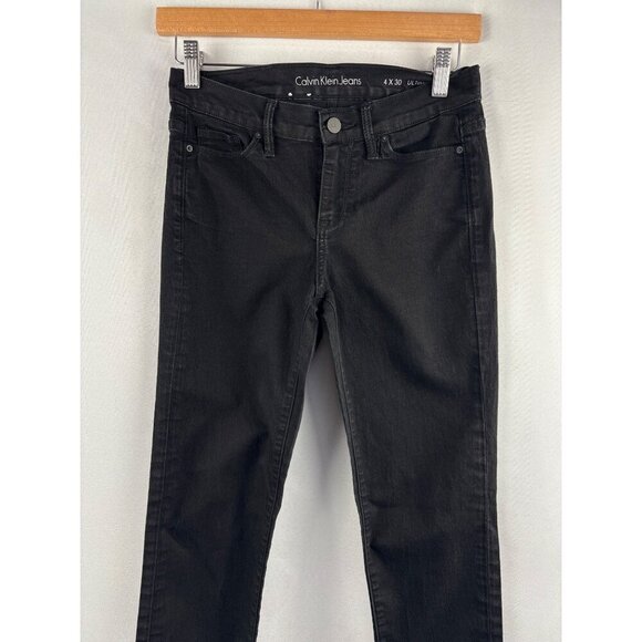 Calvin Klein Womens Black Skinny Jeans Size 4X30 Ultimate Fit Denim - Picture 1 of 7